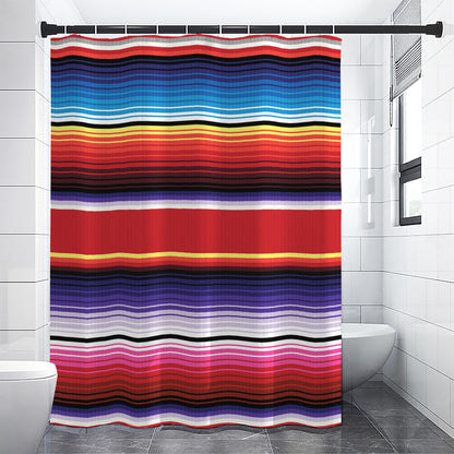 Tribal Serape Blanket Stripe Print Premium Shower Curtain