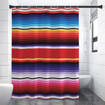 Tribal Serape Blanket Stripe Print Premium Shower Curtain