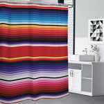 Tribal Serape Blanket Stripe Print Premium Shower Curtain