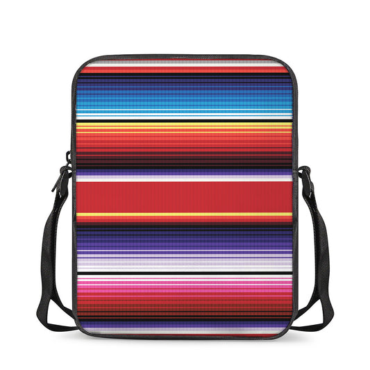 Tribal Serape Blanket Stripe Print Rectangular Crossbody Bag