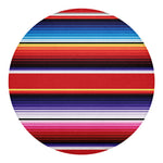 Tribal Serape Blanket Stripe Print Round Blanket