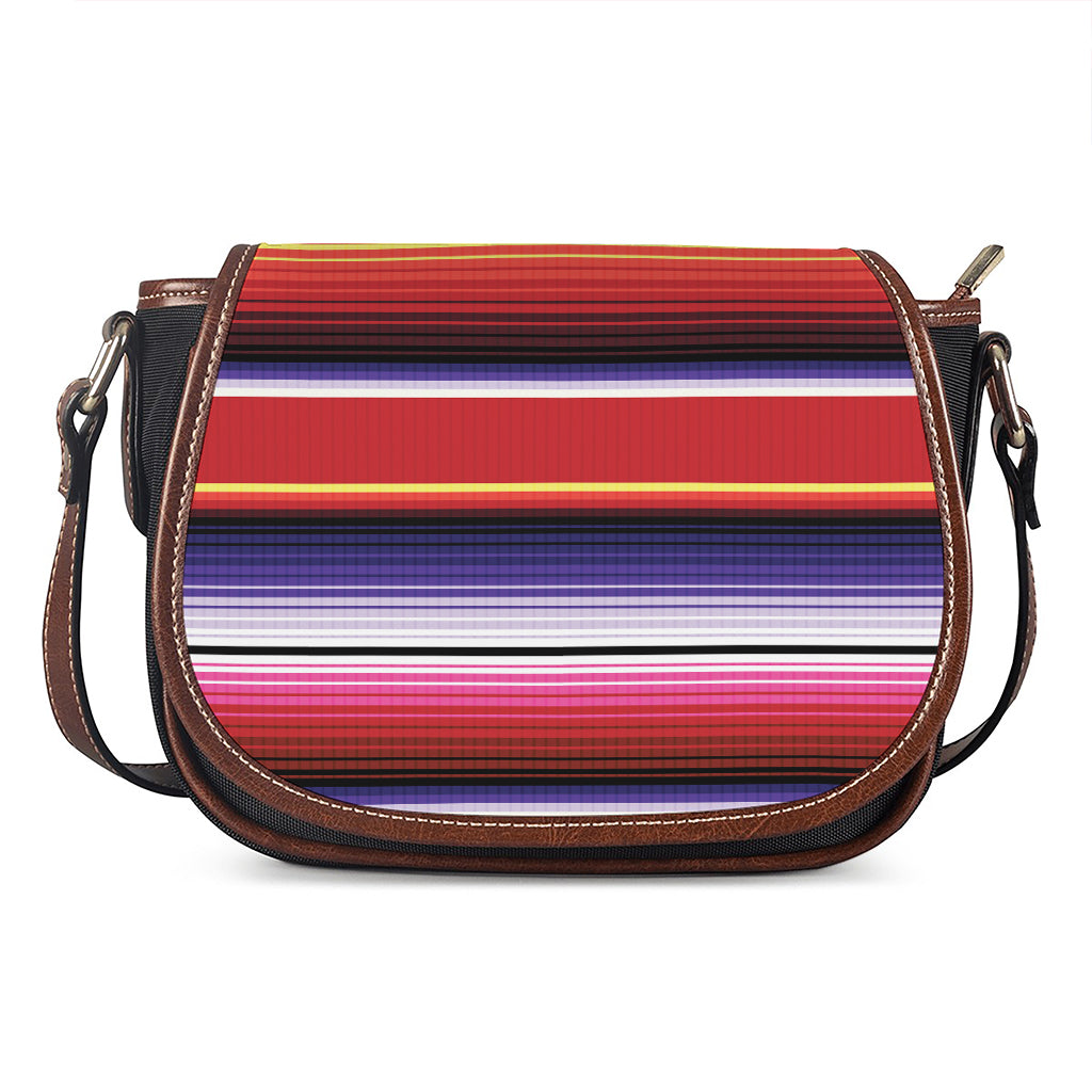 Tribal Serape Blanket Stripe Print Saddle Bag