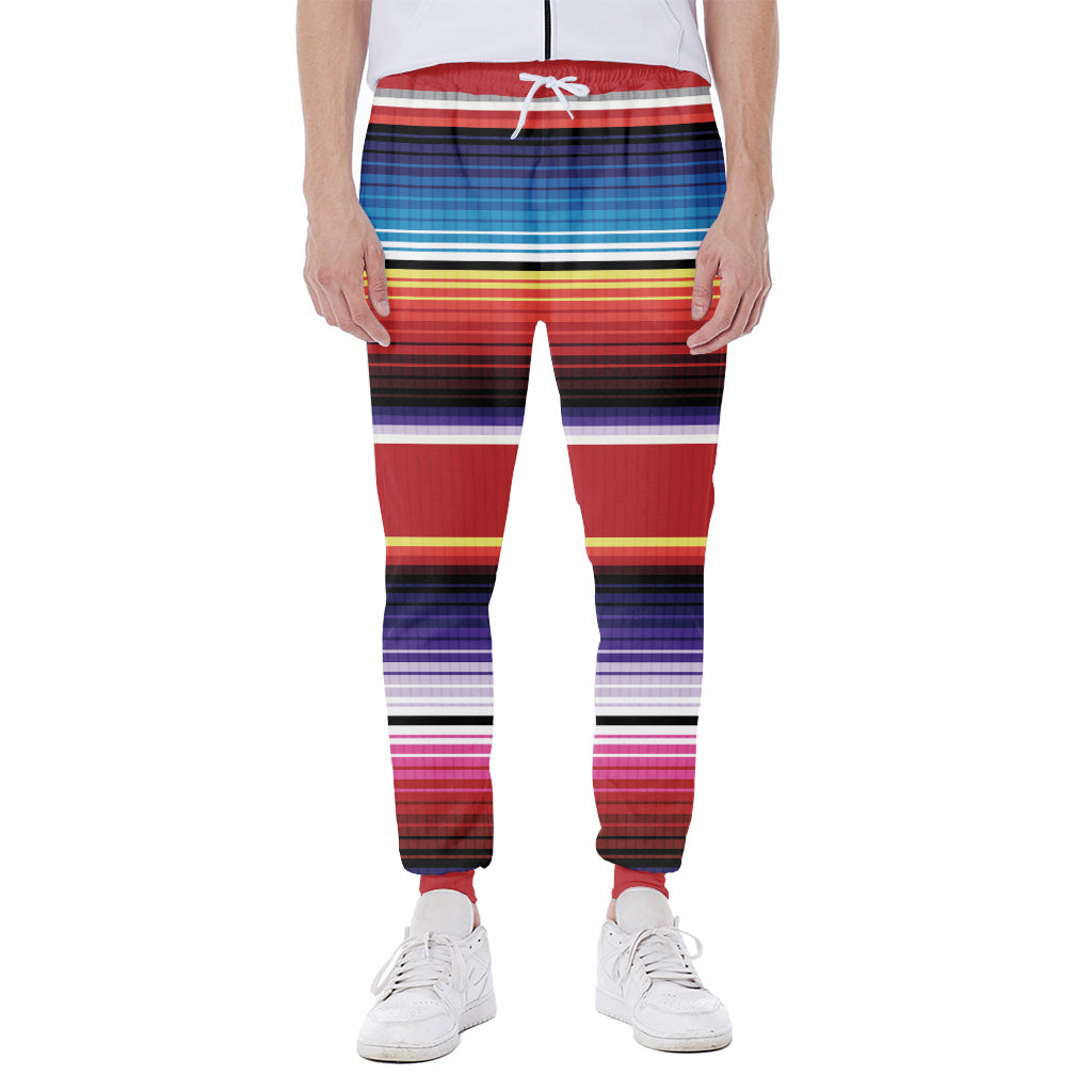Tribal Serape Blanket Stripe Print Scuba Joggers