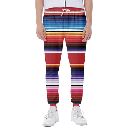 Tribal Serape Blanket Stripe Print Scuba Joggers
