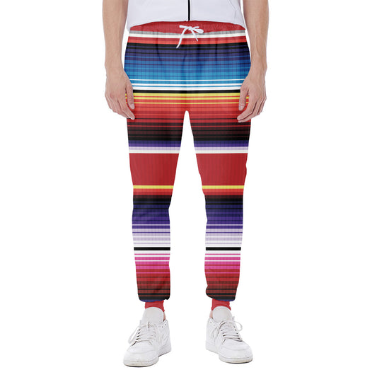 Tribal Serape Blanket Stripe Print Scuba Joggers