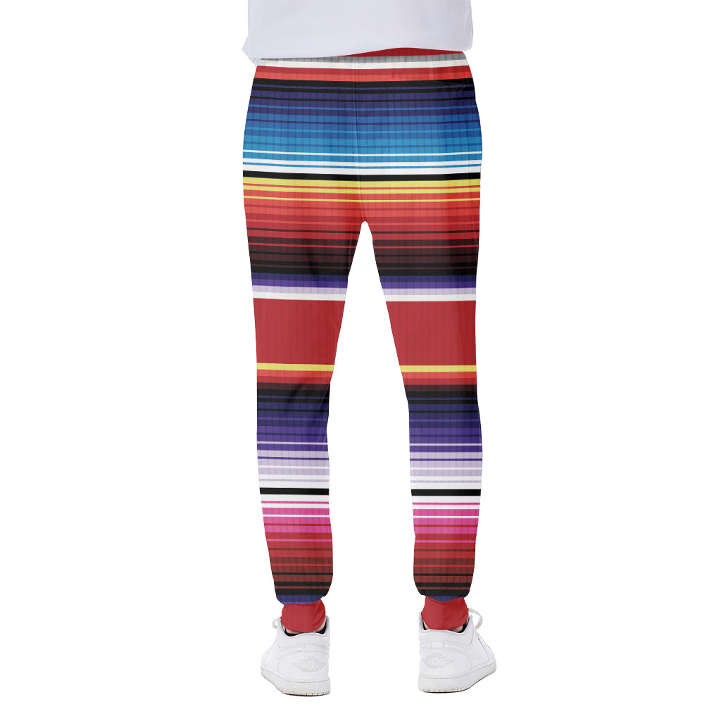 Tribal Serape Blanket Stripe Print Scuba Joggers