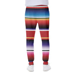 Tribal Serape Blanket Stripe Print Scuba Joggers