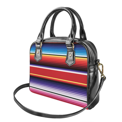 Tribal Serape Blanket Stripe Print Shoulder Handbag