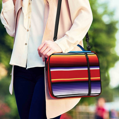 Tribal Serape Blanket Stripe Print Shoulder Strap Bible Bag