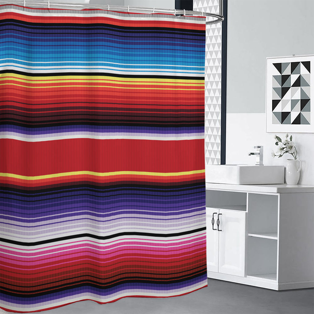 Tribal Serape Blanket Stripe Print Shower Curtain