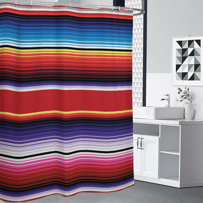Tribal Serape Blanket Stripe Print Shower Curtain