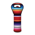 Tribal Serape Blanket Stripe Print Single Neoprene Wine Tote