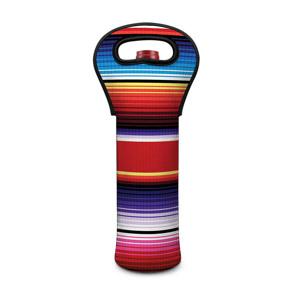 Tribal Serape Blanket Stripe Print Single Neoprene Wine Tote