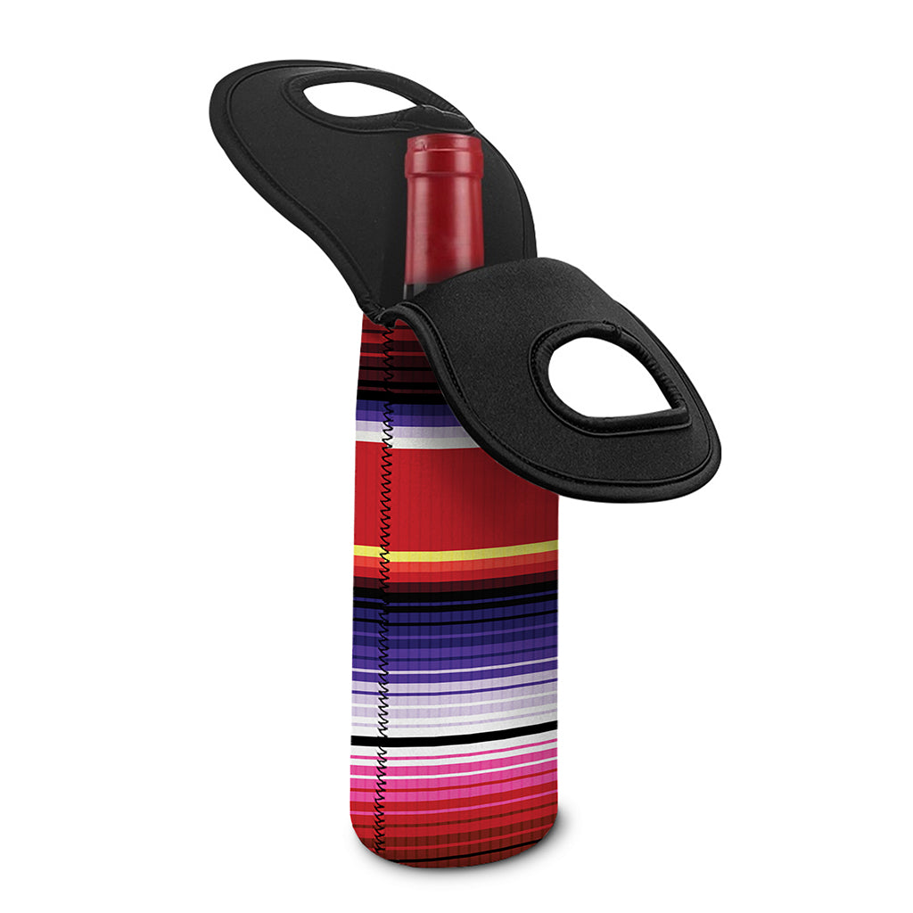 Tribal Serape Blanket Stripe Print Single Neoprene Wine Tote