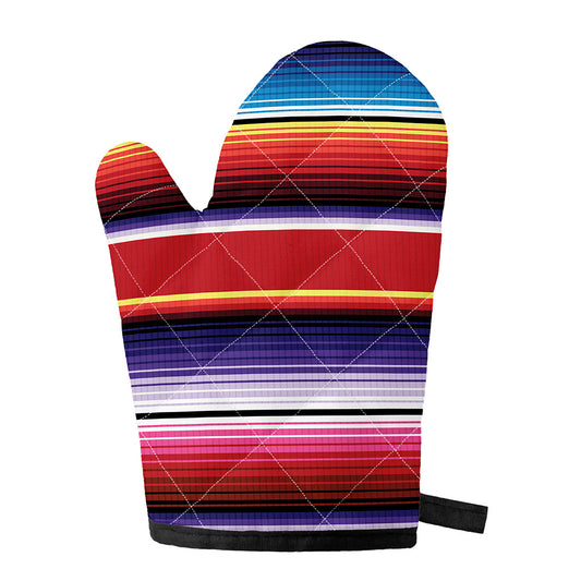Tribal Serape Blanket Stripe Print Single Oven Mitt