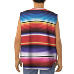 Tribal Serape Blanket Stripe Print Sleeveless Baseball Jersey