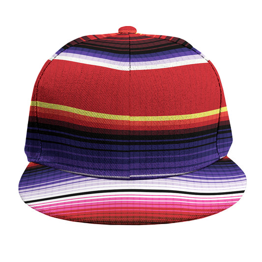 Tribal Serape Blanket Stripe Print Snapback Cap