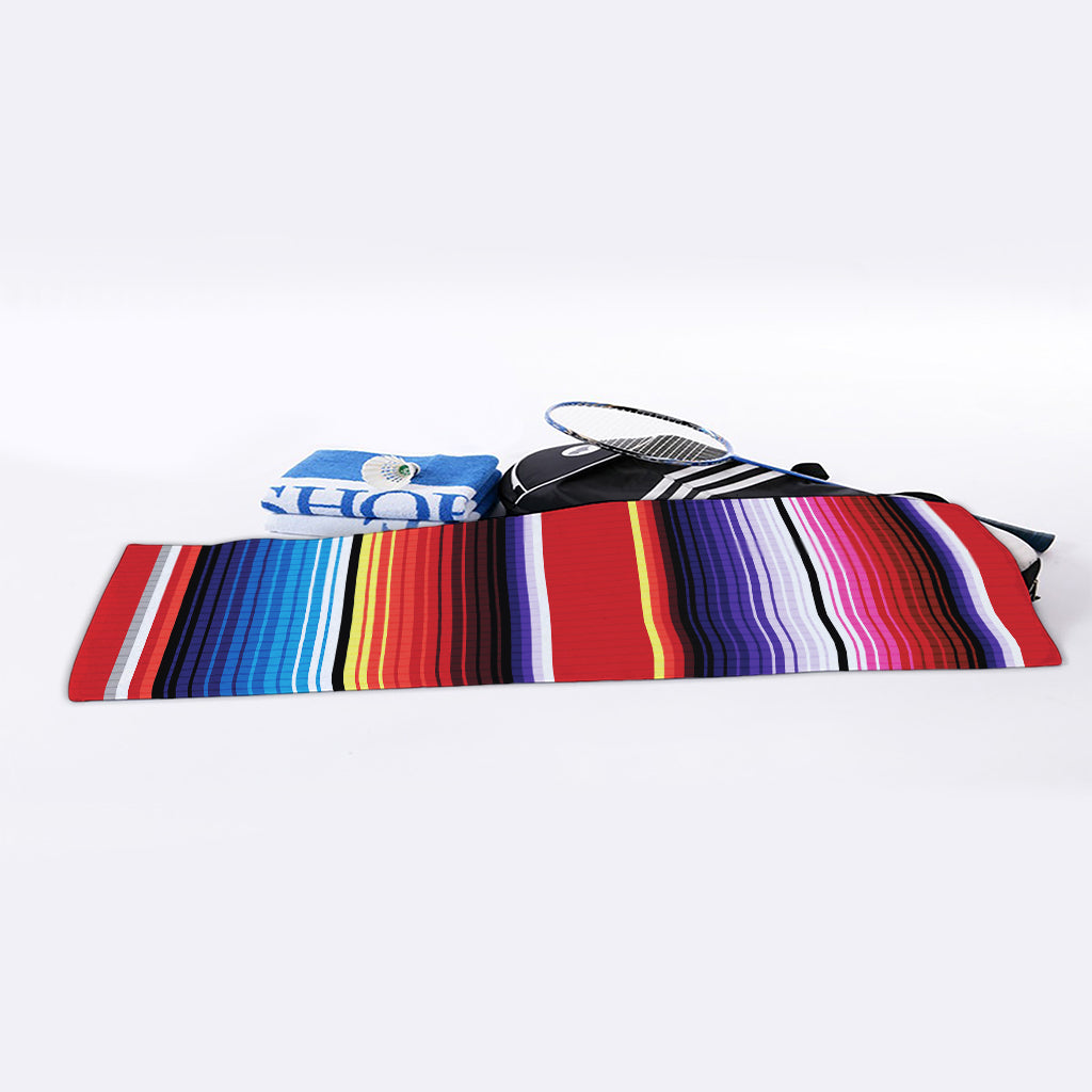 Tribal Serape Blanket Stripe Print Sports Towel