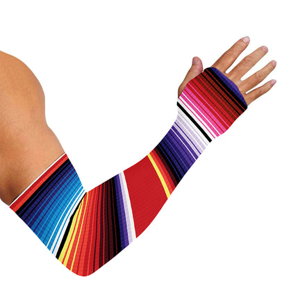 Tribal Serape Blanket Stripe Print Sun Protection Arm Sleeves