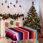 Tribal Serape Blanket Stripe Print Tablecloth