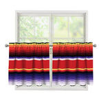 Tribal Serape Blanket Stripe Print Tier Curtains
