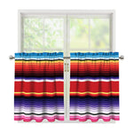 Tribal Serape Blanket Stripe Print Tier Curtains