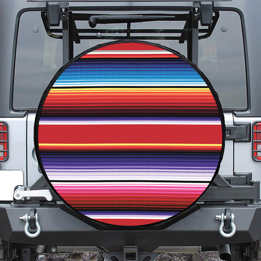 Tribal Serape Blanket Stripe Print Tire Cover
