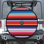 Tribal Serape Blanket Stripe Print Tire Cover With Camera Hole