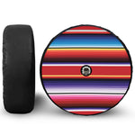 Tribal Serape Blanket Stripe Print Tire Cover With Camera Hole