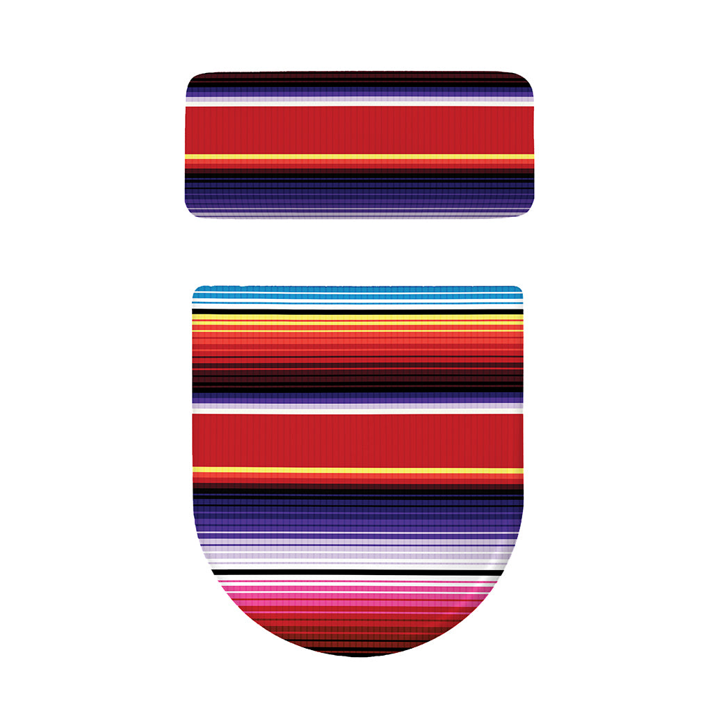 Tribal Serape Blanket Stripe Print Toilet Lid And Tank Cover Set