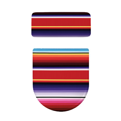 Tribal Serape Blanket Stripe Print Toilet Lid And Tank Cover Set
