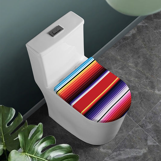Tribal Serape Blanket Stripe Print Toilet Lid Cover