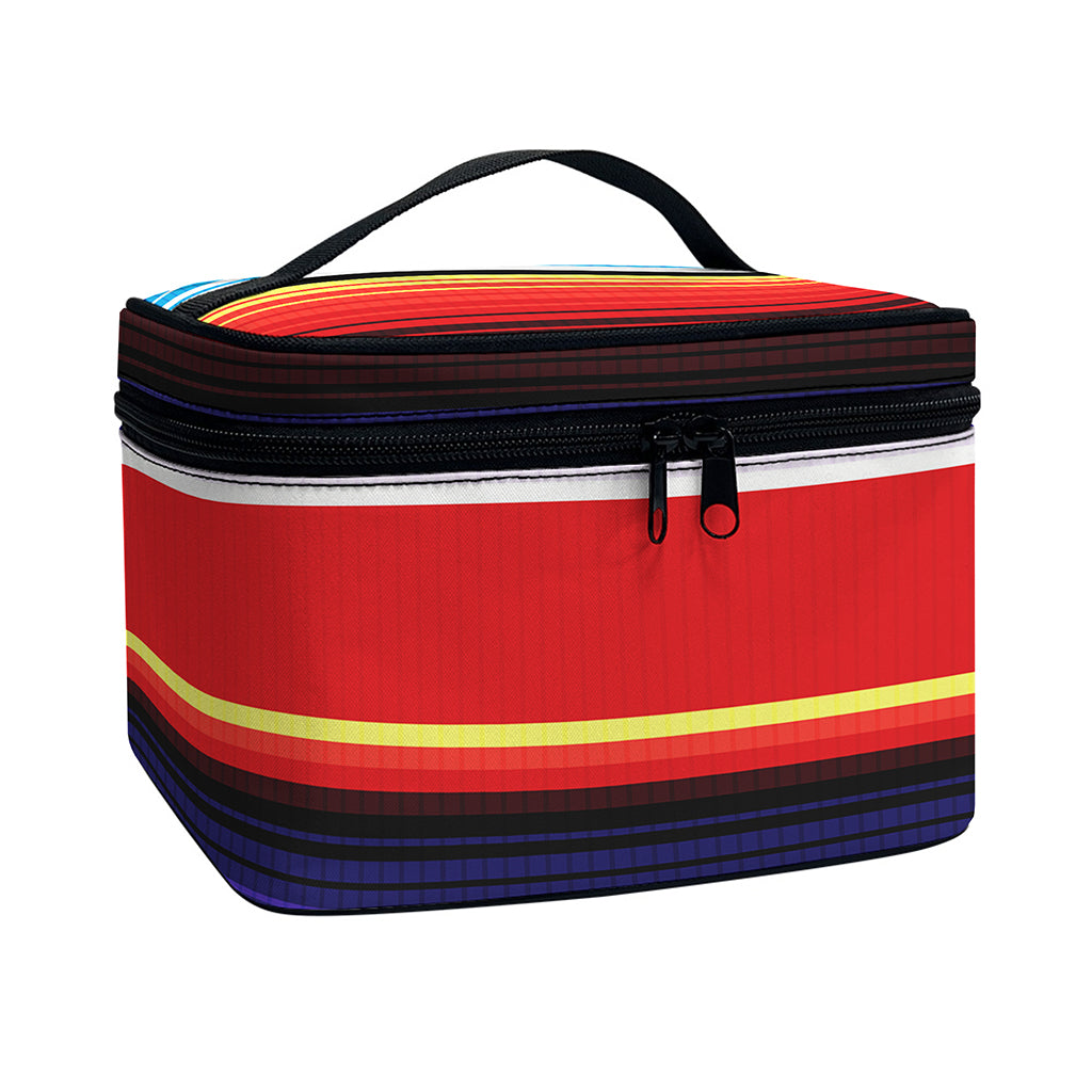 Tribal Serape Blanket Stripe Print Travel Makeup Bag