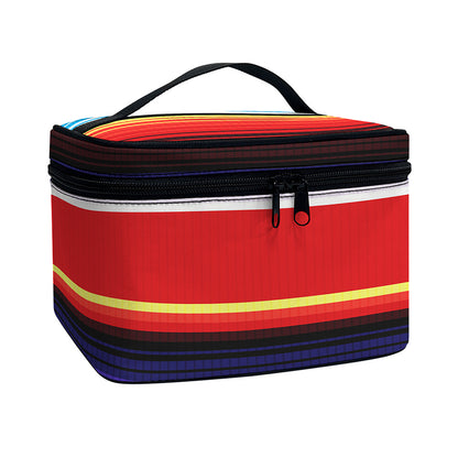 Tribal Serape Blanket Stripe Print Travel Makeup Bag