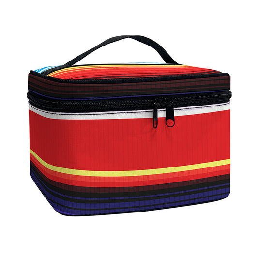 Tribal Serape Blanket Stripe Print Travel Makeup Bag