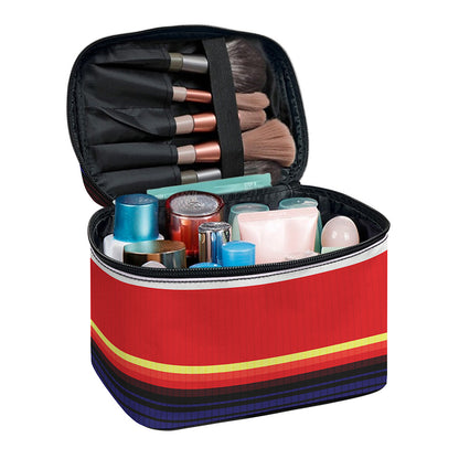 Tribal Serape Blanket Stripe Print Travel Makeup Bag