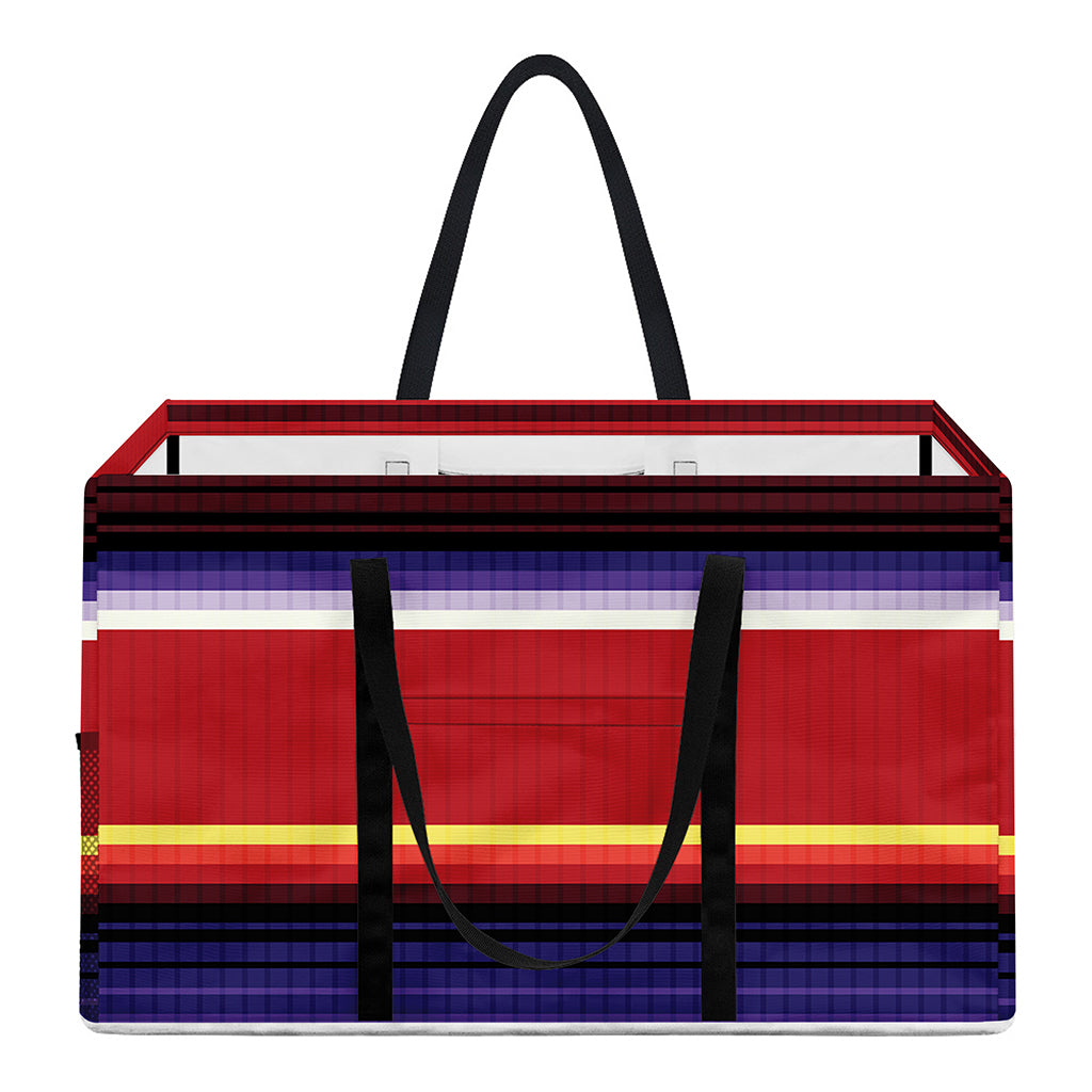 Tribal Serape Blanket Stripe Print Utility Tote Bag