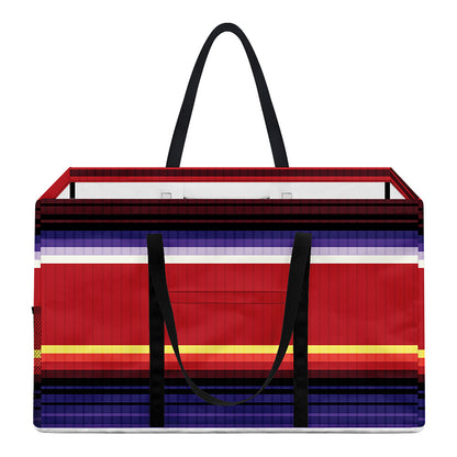 Tribal Serape Blanket Stripe Print Utility Tote Bag
