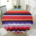 Tribal Serape Blanket Stripe Print Waterproof Round Tablecloth