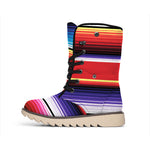 Tribal Serape Blanket Stripe Print Winter Boots