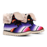 Tribal Serape Blanket Stripe Print Winter Boots