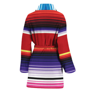 Tribal Serape Blanket Stripe Print Women's Bathrobe