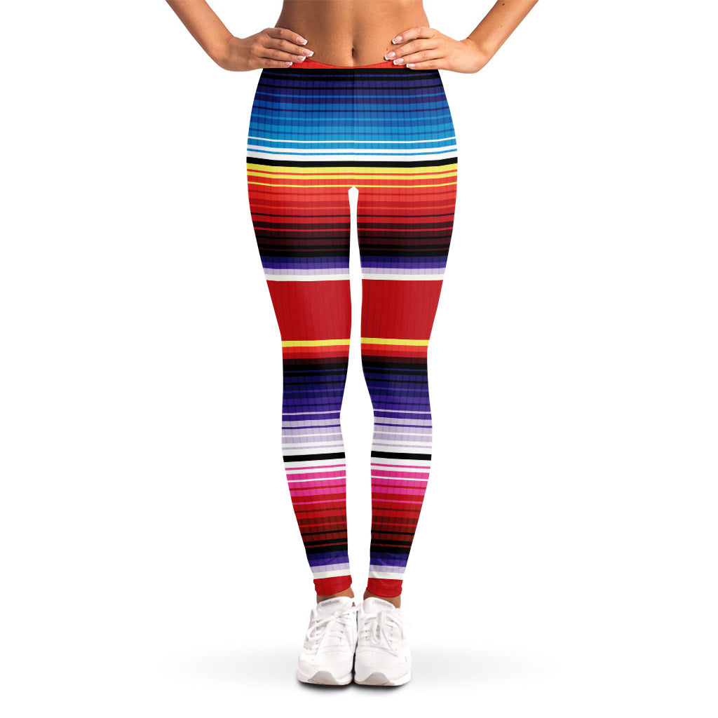 Tribal Serape Blanket Stripe Print Women's Leggings
