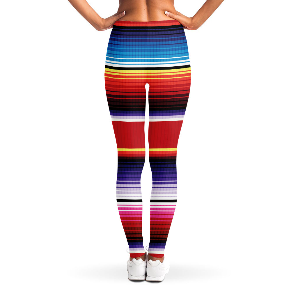 Tribal Serape Blanket Stripe Print Women's Leggings