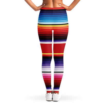 Tribal Serape Blanket Stripe Print Women's Leggings