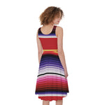 Tribal Serape Blanket Stripe Print Women's Sleeveless Dress
