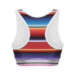 Tribal Serape Blanket Stripe Print Women's Sports Bra