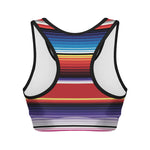 Tribal Serape Blanket Stripe Print Women's Sports Bra