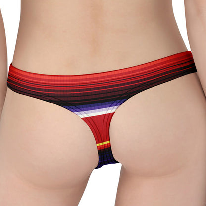 Tribal Serape Blanket Stripe Print Women's Thong