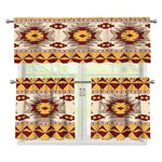 Tribal Southwestern Navajo Pattern Print 3 Piece Kitchen Curtains